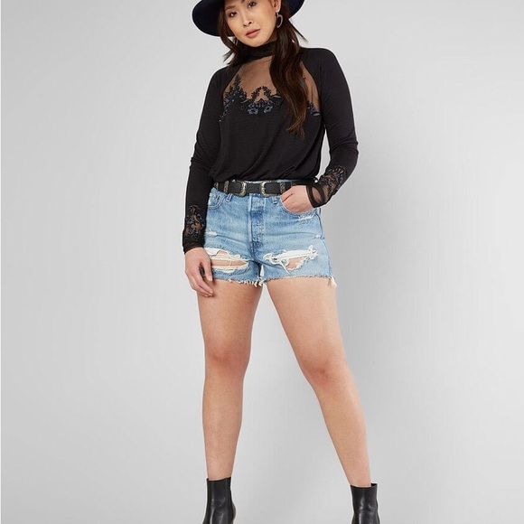 ✨NWT✨Free People Mesh Embroidered Top - Picture 4 of 5